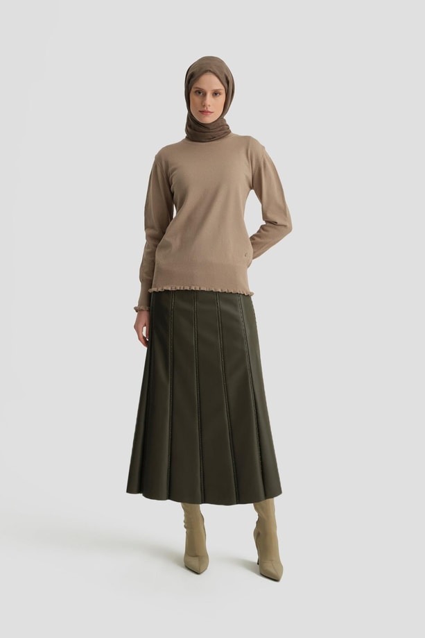 Armine Ribana Detaylı Kazak 24Kd2000 Vizon