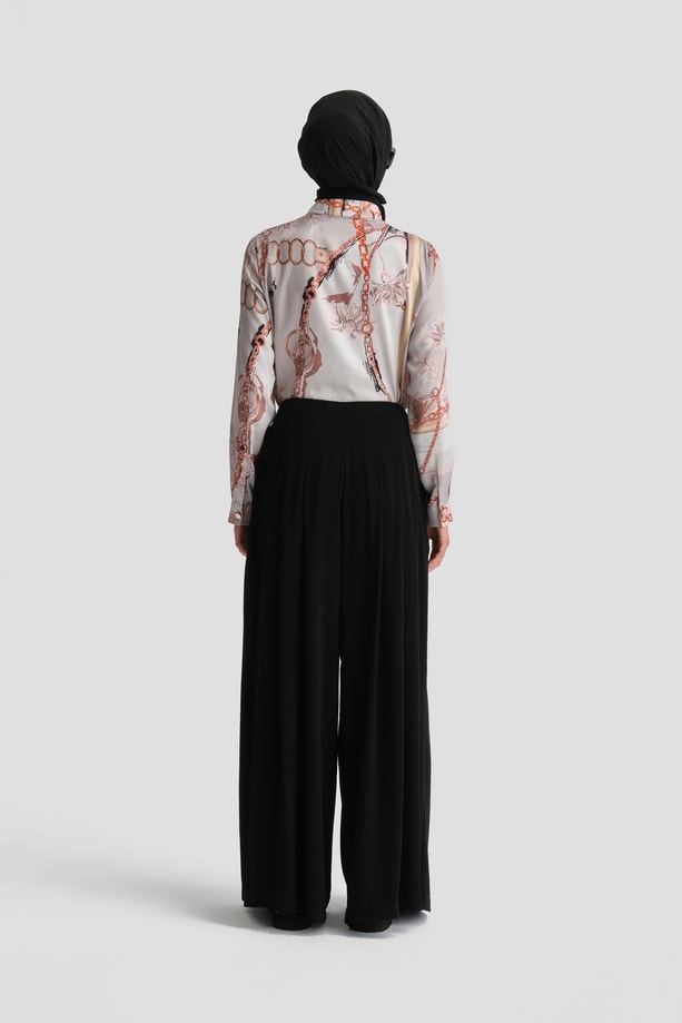 Armine Yüksek Bel Pliseli Pantolon 24K2700 Siyah