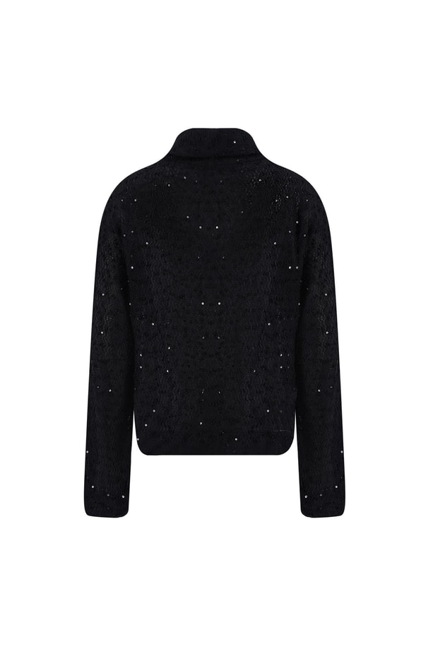 Pullu Kazak 24K3608 Siyah