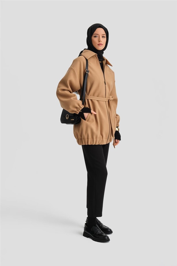 Armine Seyyar Kürklü Bomber Ceket 24K5709 Camel