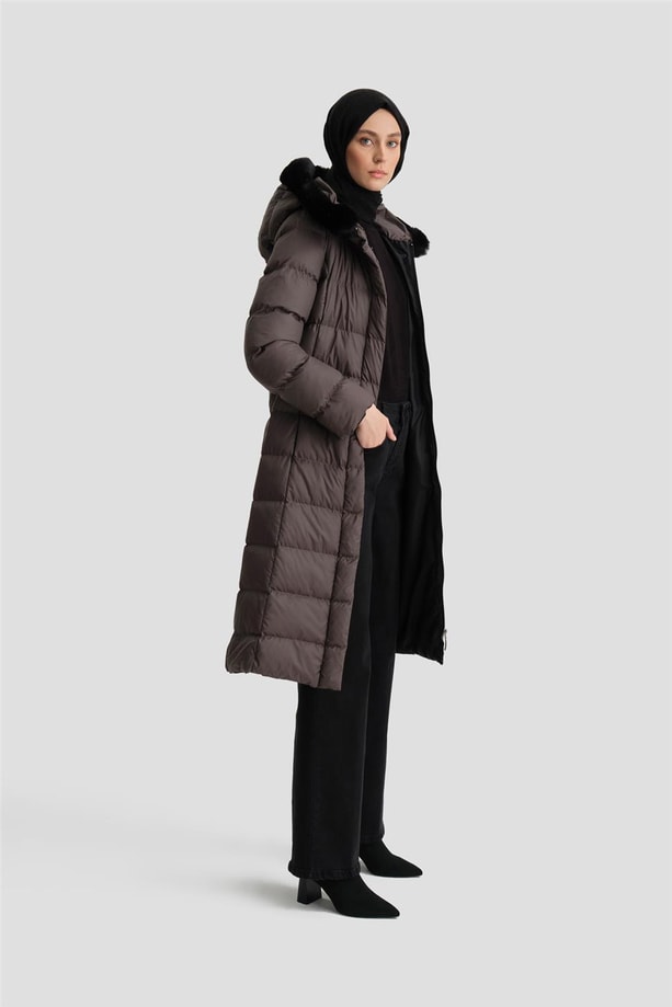 Armine Kapitone Mont 24Kd6412 Antrasit