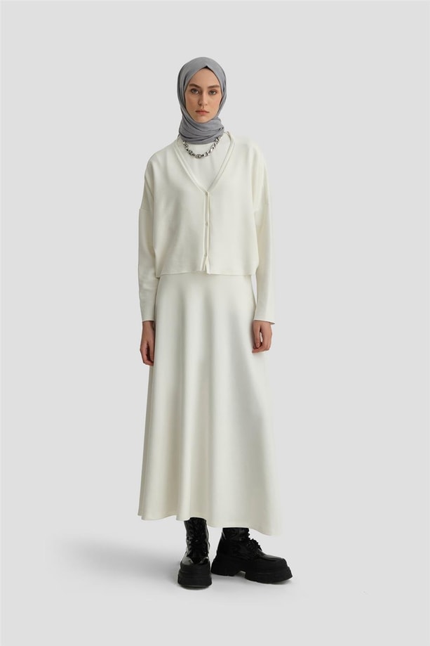 Armine Örme Hırkalı Takım 24KD6816 Ekru