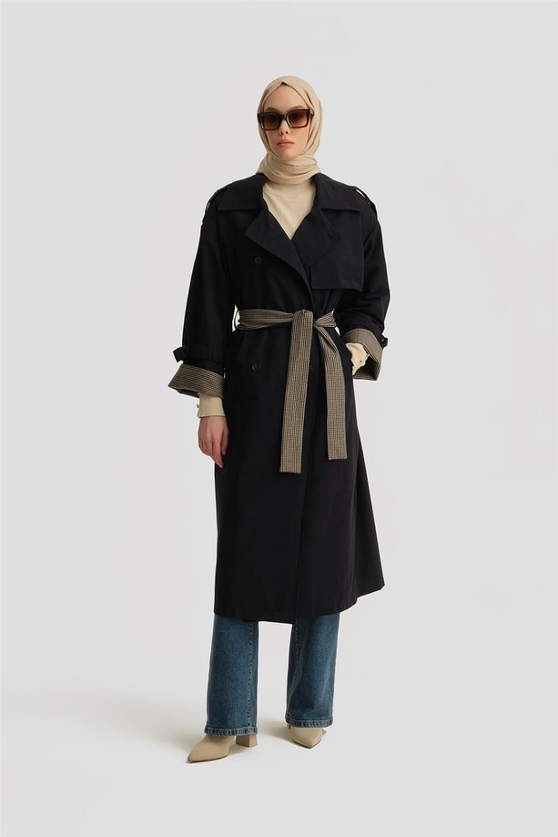 Armine Oversize Trençkot 24K7506 Lacivert