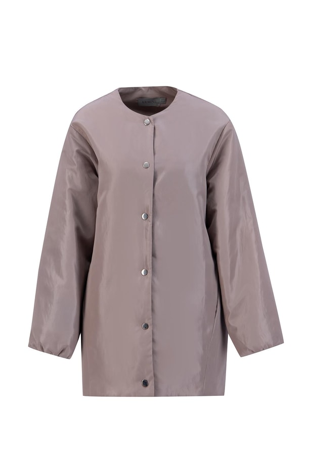 Armine Dikişsiz Elyaflı Bomber Mont 24KD7521 Vizon