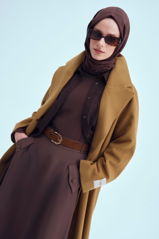 Armine Etiket Detaylı Kaban 24K8102 Asit