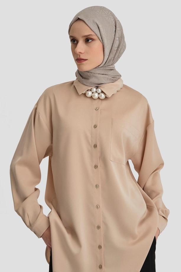 Armine Gömlek 24KD9240 Bej