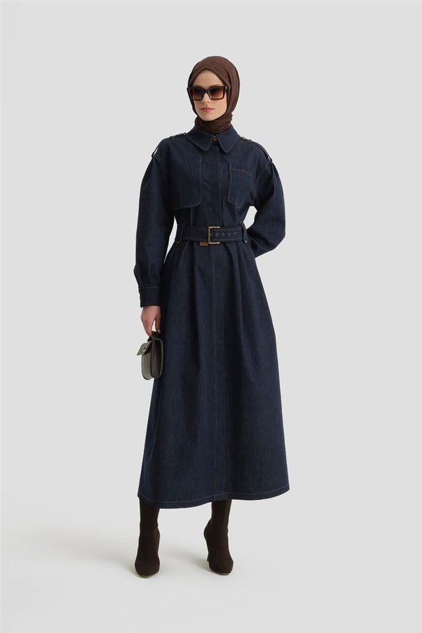 Armine Denim Elbise 24K9902 Lacivert