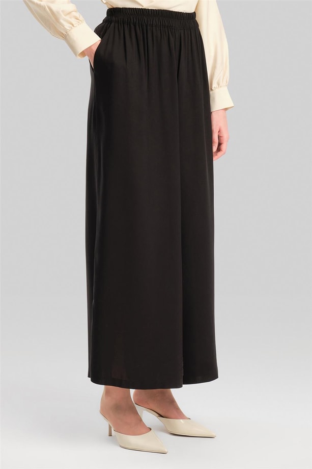 Armine Beli Lastikli Basic Pantolon 24Y2614 Siyah