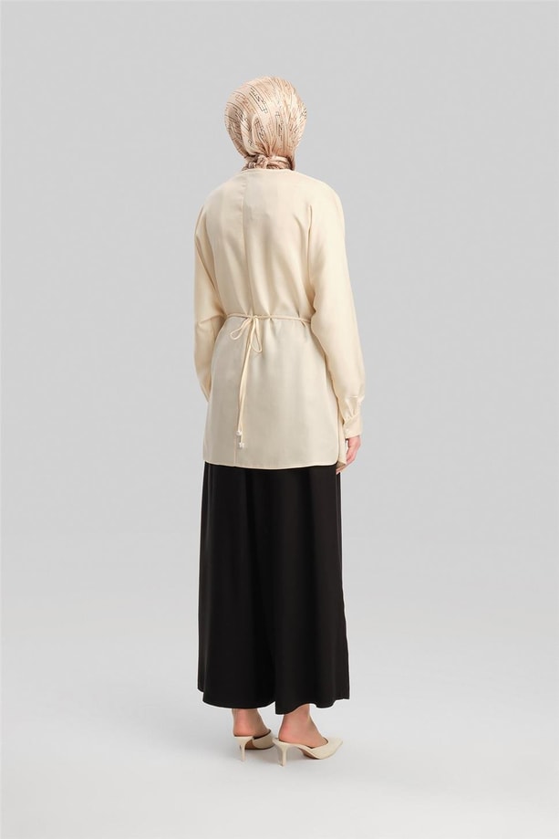 Armine Beli Lastikli Basic Pantolon 24Y2614 Siyah