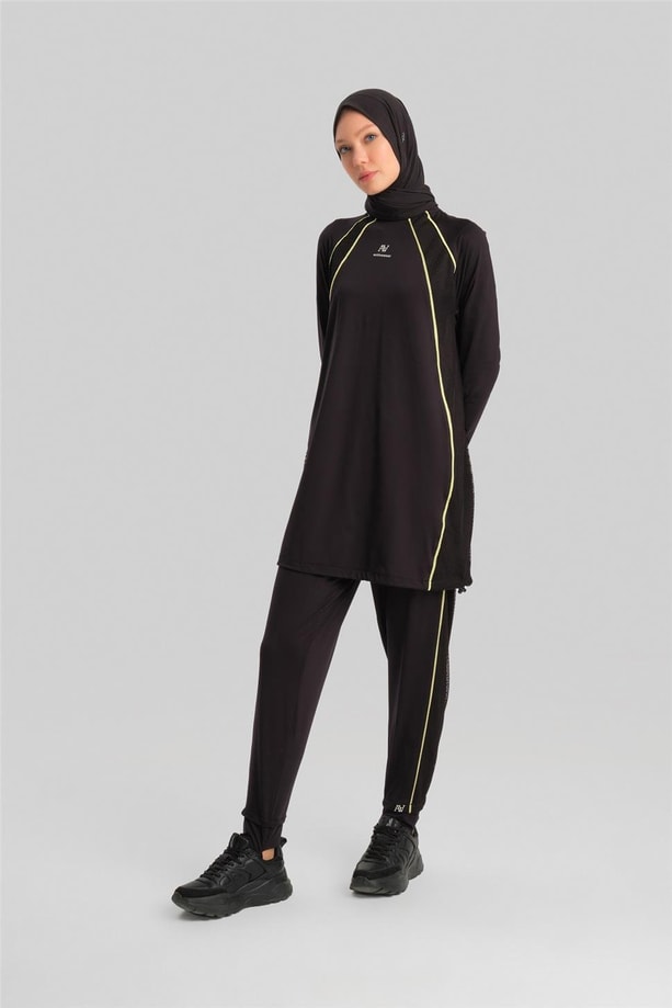 Armine Bilek Bantlı Beli Lastikli Pantolon 23K2516 Siyah