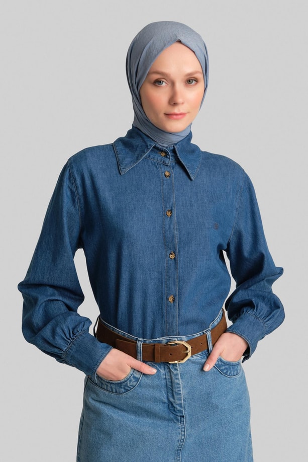 Armine Denim Gömlek 24YD3414 İndigo