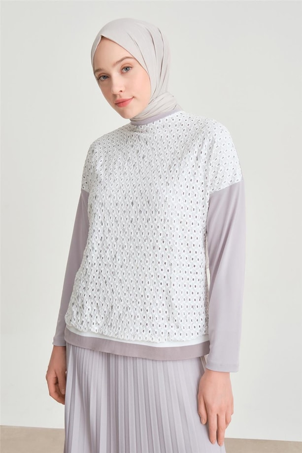 Armine Etekli Takım 24YD4410 Gri