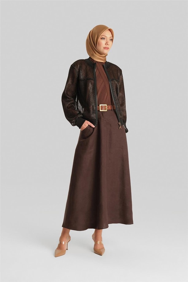 Armine Filesi Gold Efektli Ceket 24Y5509 Siyah