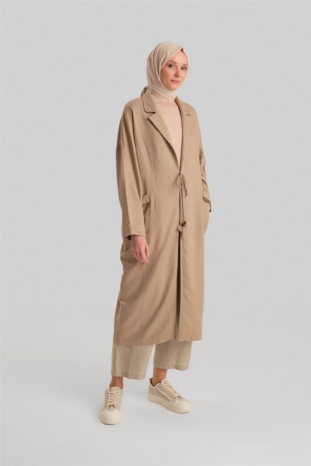 Armine Püskül Cepli Viskon Keten Giy Çık 24Y5513 Bej