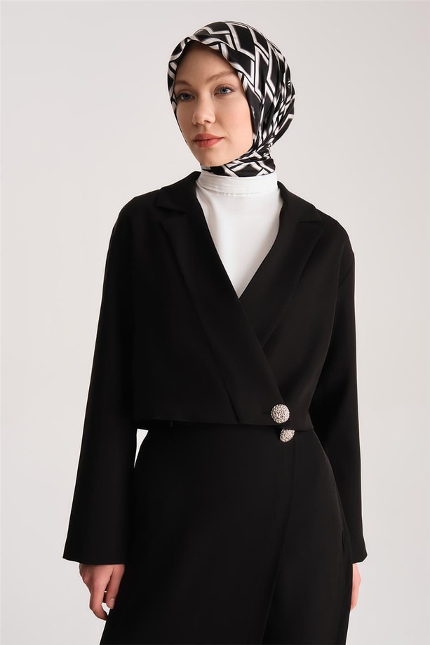 Armine Pantolon Etekli Şık Düğmeli Takım 24Y6806 Siyah