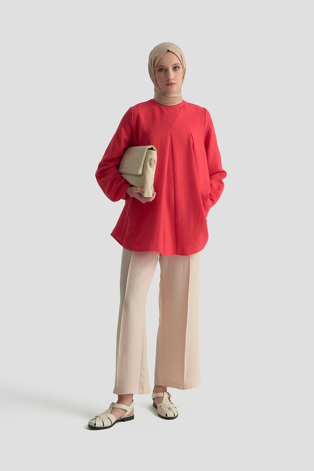 Armine Önü Dikişli Pantolon 25KD1004 Vizon