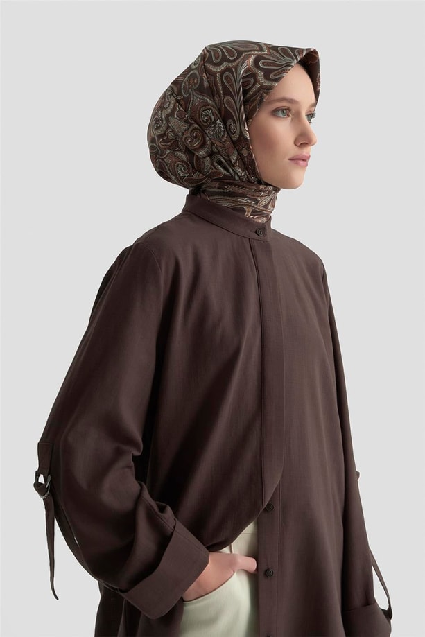 Armine Aksesuar Detaylı Tunik 25KD1103 Acı Kahve