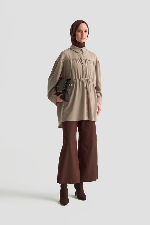 Armine Oversize Gömlek 25KD1114 BEJ