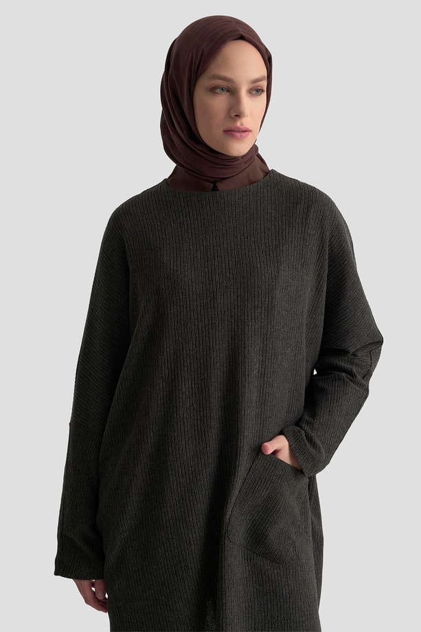 Armine Basic Örme Tunik 25KD1118 Siyah