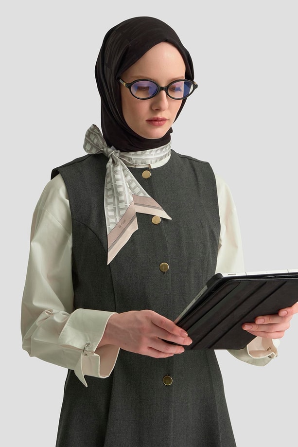 Armine Fitted Yelekli Takım 25KD1307 Antrasit