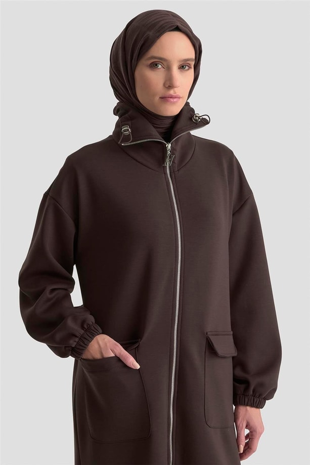 Armine Yüksek Yaka Örme Giyçık 25KD1503 KAHVERENGİ