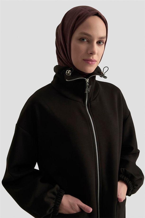 Armine Yüksek Yaka Örme Giyçık 25KD1503 Siyah