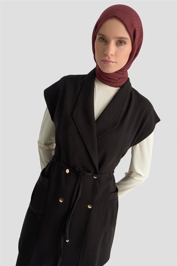 Armine Yelekli Örme Takım 25KD1802 Siyah