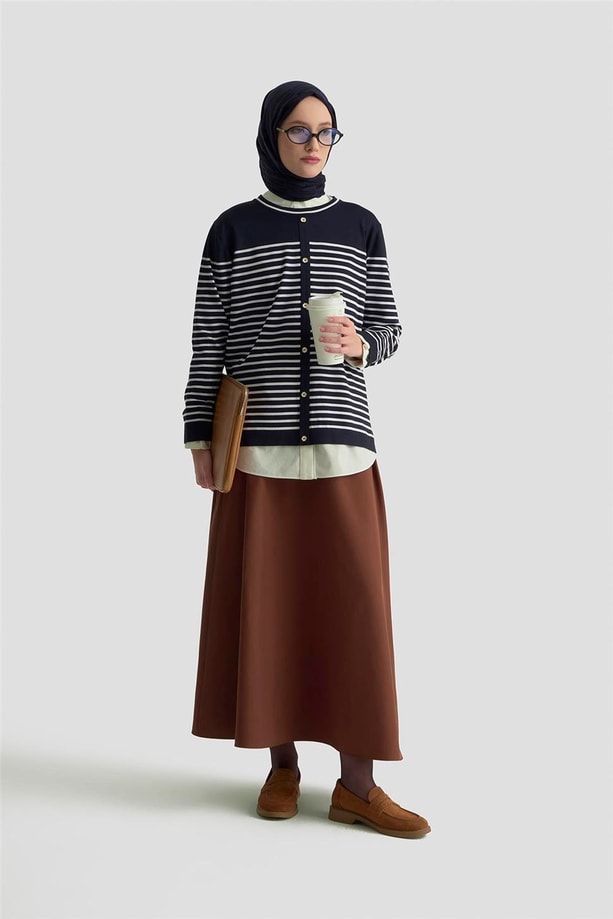 Armine Godeli Ve Cepli Etek 25K1913 Kahve