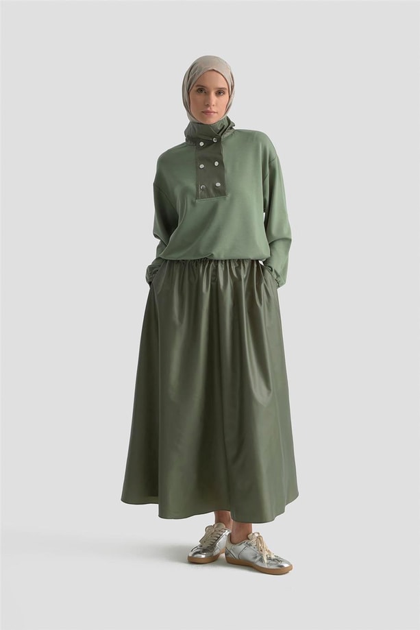 Armine Çıtçıt Detaylı Örme Takım 25KD4007 Haki