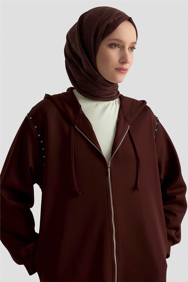 Armine Taş Detaylı Örme Kap 25KD4028 Bordo