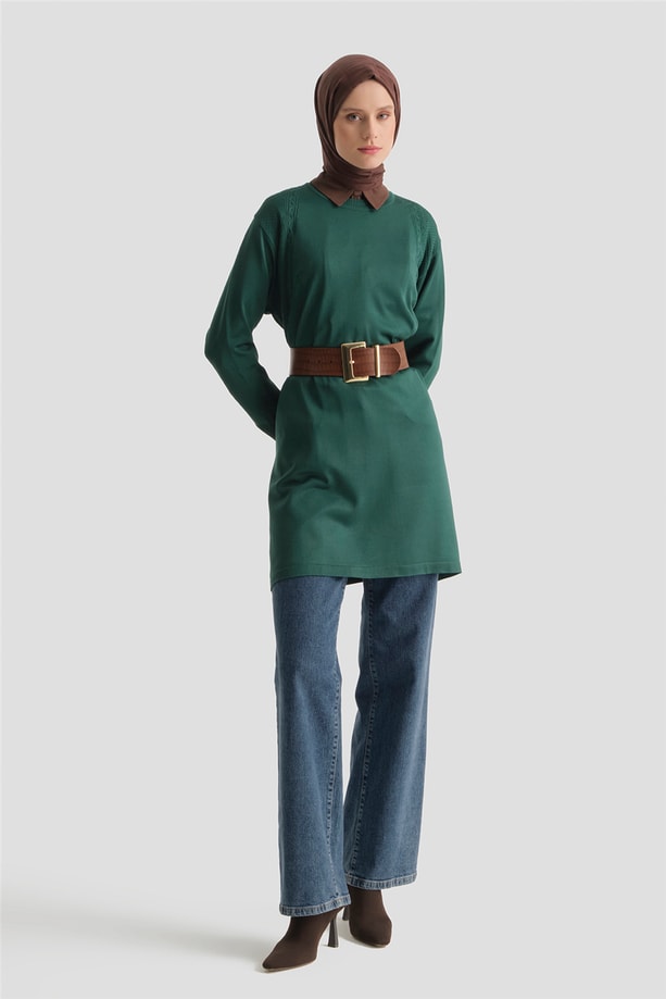 Armine Triko Tunik 25KD5005 Zümrüt