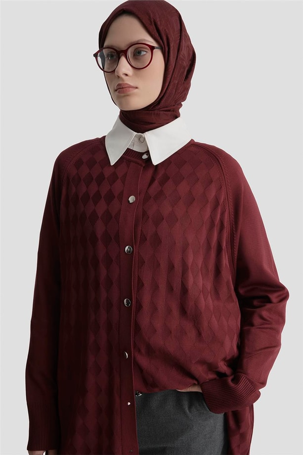 Armine Triko Ceket 25KD5093 Bordo