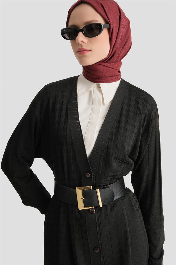 Triko Ceket 25KD5094 Siyah