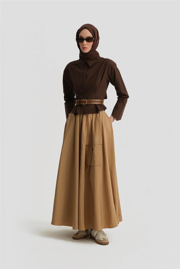 Armine Paraşüt Etek 25Y1820 Camel