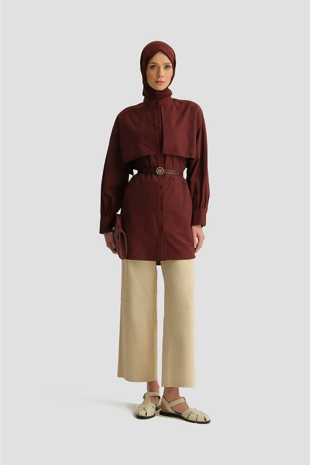 Armine Poplin Gömlek 25YH3442 BORDO