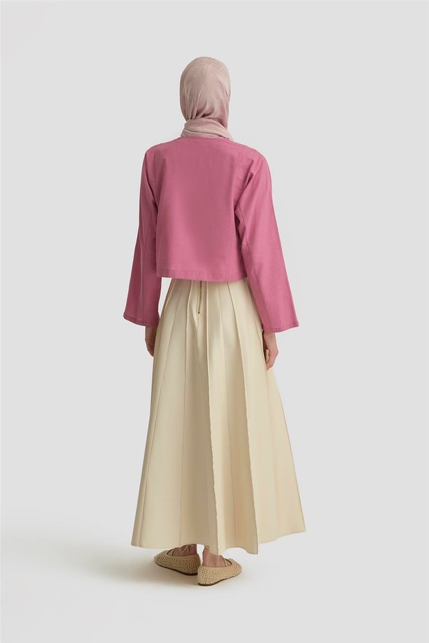 Armine Kup Kesikli Basic Bluz 25Y3715 Sümbül