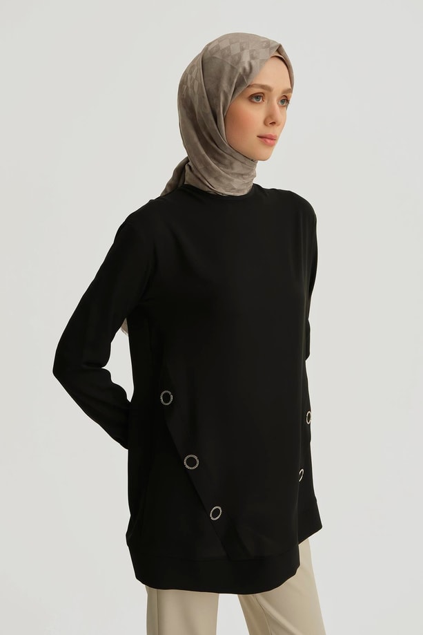 Armine Aksesuar Detaylı Tunik 25YT415 Siyah