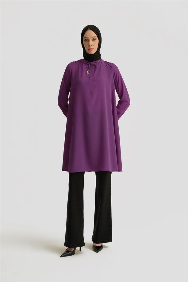 Armine Bağcık Detaylı Tunik 25YH4202 MOR