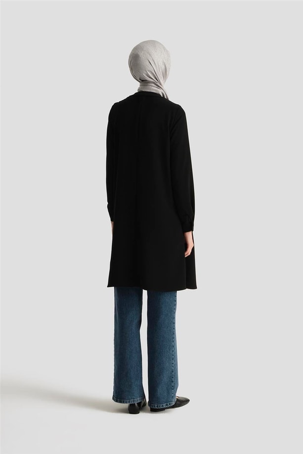 Armine Bağcık Detaylı Tunik 25YH4202 Siyah