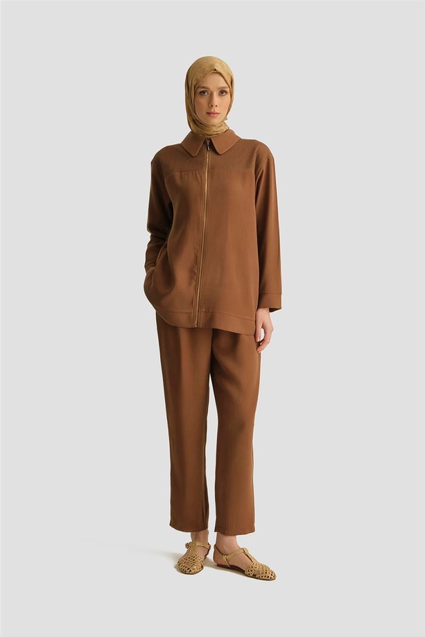 Armine Tencel Havuç Pantolon 25YD4228-2 Kahverengi