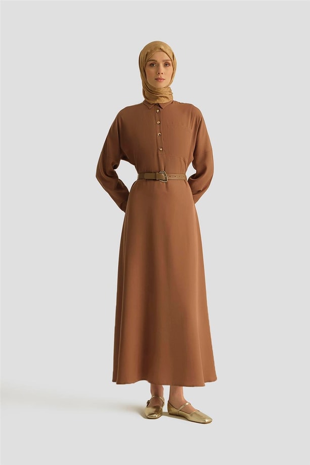 Armine Elbise 25YD4236 Kahverengi