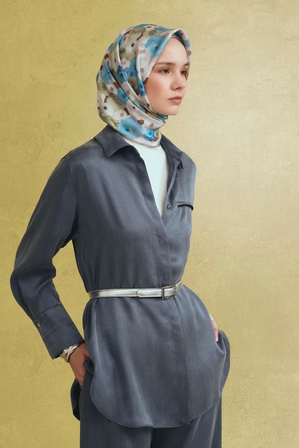 Armine Kupra Tunik 25YD4245-1 İndigo