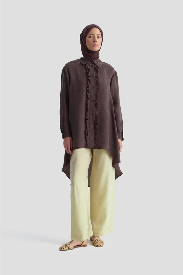 Armine Asimetrik Cupra Tunik 25Y4624 Acı K.