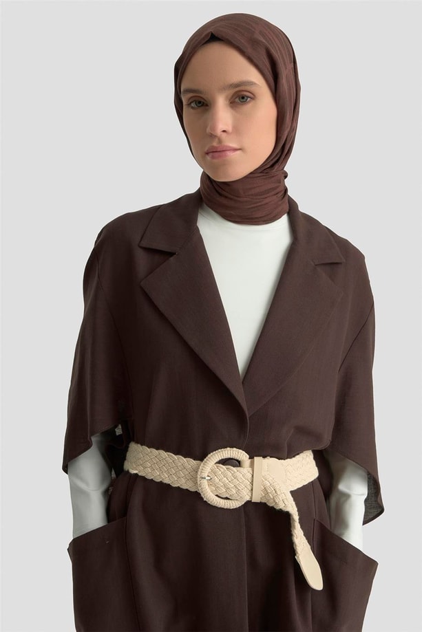 Armine düğme Detaylı Oversize Giy Çık 25Y5808 Kakao