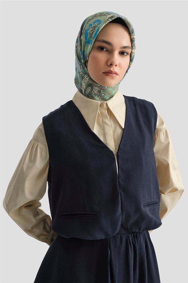 Armine Yelekli 2 Li Tencel Takım 25Y6050 Lacivert