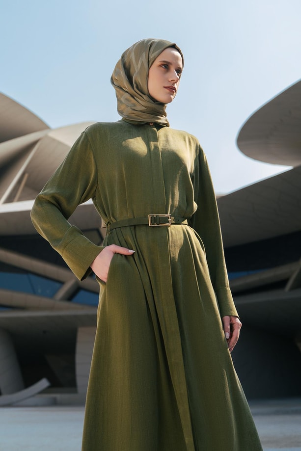 Armine Lyocell Elbise 25Y9028 Yeşil