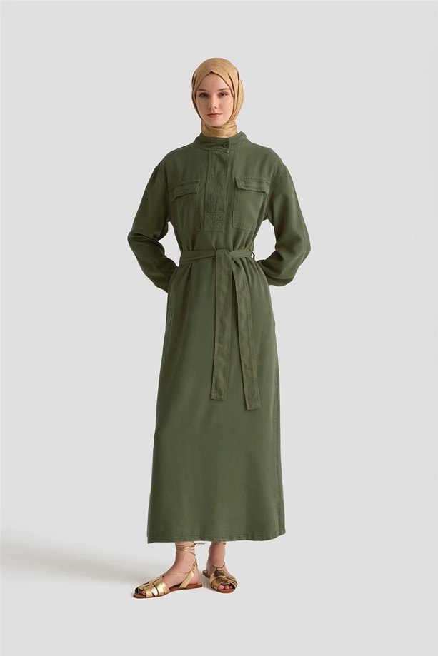 Armine Elbise 25YD9138 Yeşil