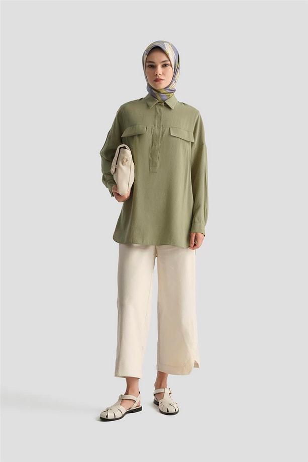 Armine Tunik 25YD9170 Zeytin Yeşili