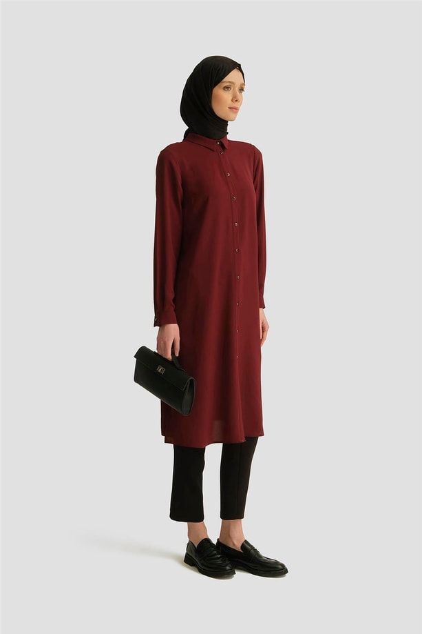 Armine A Logolu Tunik 25YH411 Bordo
