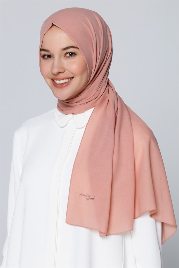 Armine Trend Polyester Şal 00Oa0444 Koyu Somon